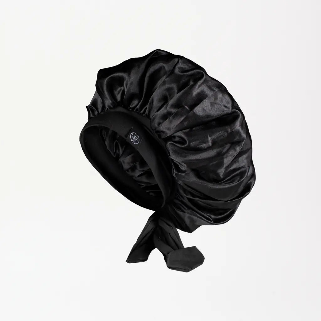 Bonnet en satin noir pour protéger les cheveux la nuit - Mc Fell