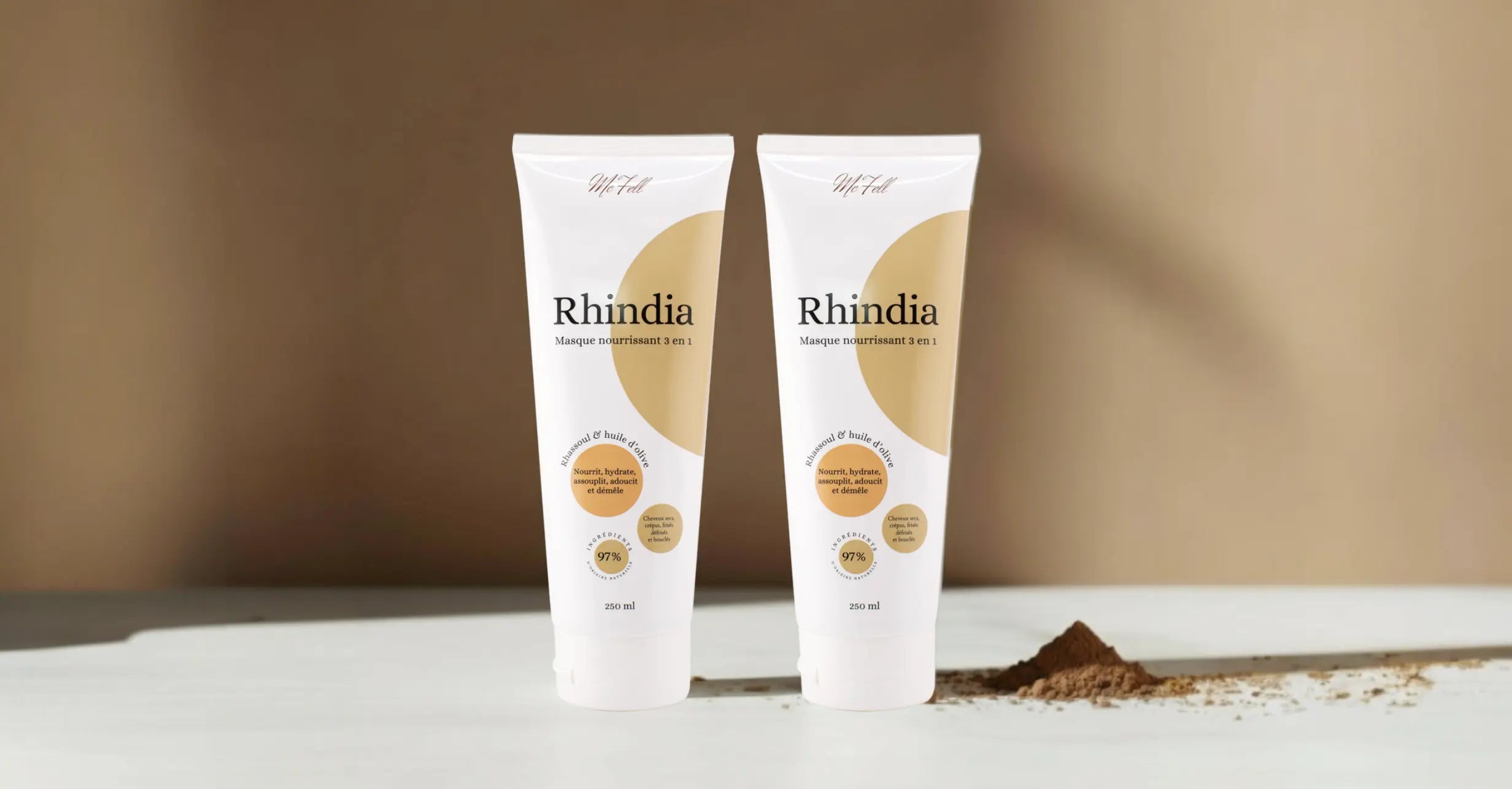 Masque capillaire 3-en-1 au rhassoul et huile d'olive, soin purifiant et démêlant naturel